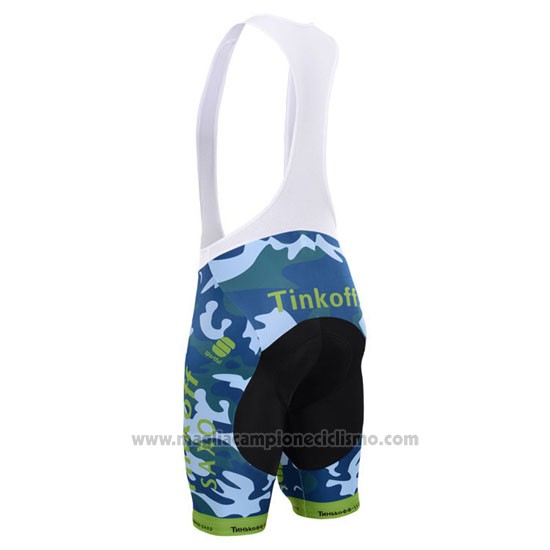2015 Abbigliamento Ciclismo Tinkoff Saxo Bank Celeste e Blu Manica Corta e Salopette